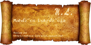 Mahács Lukrécia névjegykártya